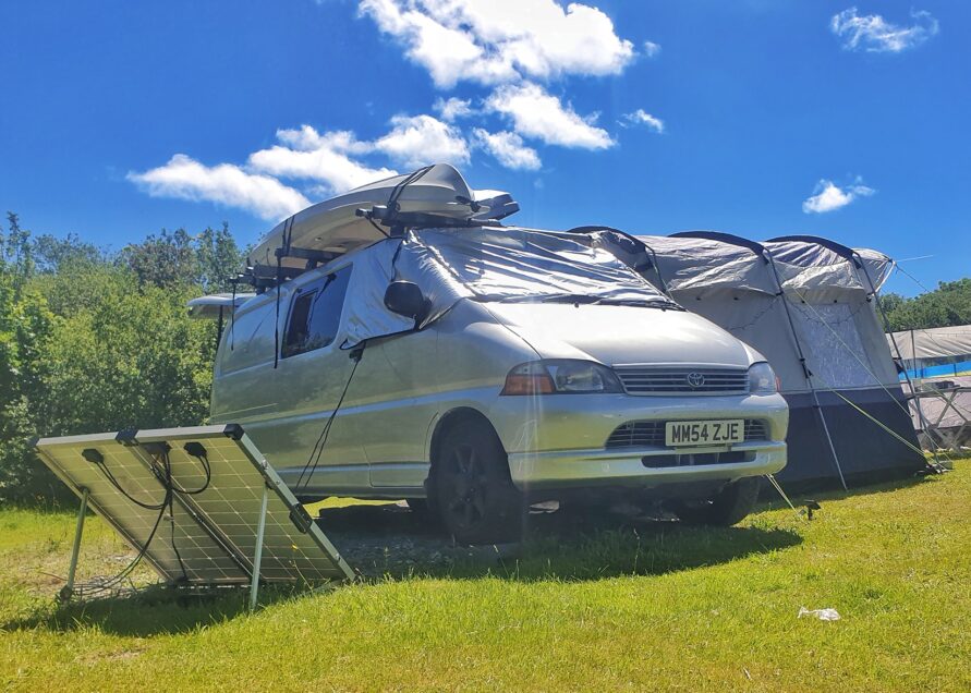 Touring caravanning and camping grass pitch atTonnau'r Môr near Abersoch